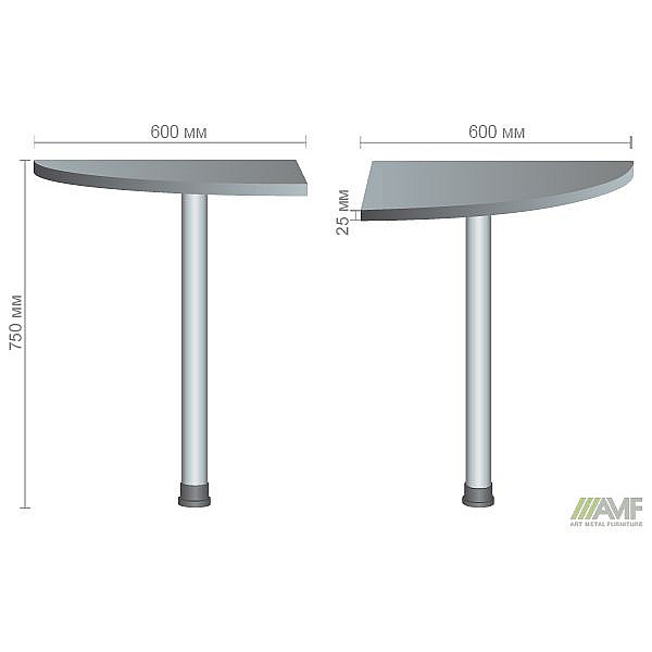 Стол приставной МГ-316 (600х600х750мм) орех темный AMF
