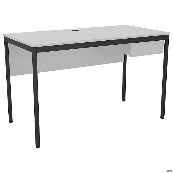 Стол Осло с ящиком (1187х600х750) черный графит, Белый AMF