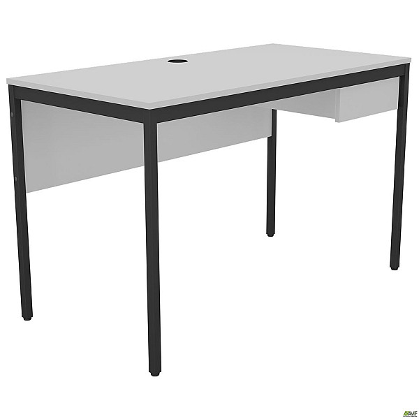 Стол Осло с ящиком (1187х600х750) черный графит, Белый AMF