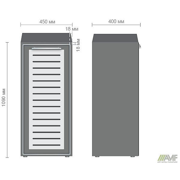 Пенал книжный Оникс 450х400х1090 Венге прованс, стекло AMF