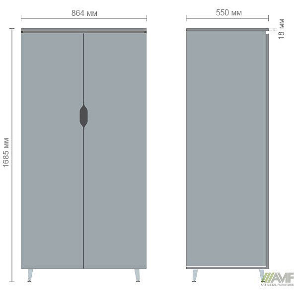 Гардероб Delta DL-909 (864х550х1685мм) Блэквуд Ячменный/Опора белый беж AMF