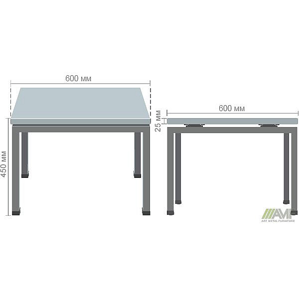 Стол журнальный SIG-300 (600х600х450мм) Черный графит/Вяз Либерти AMF