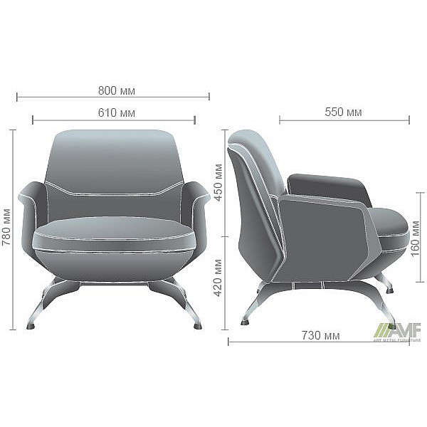 Кресло Absolute Grey/Black AMF
