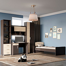 Спальня Детская Бриз Комплект 7 (модульная – 4 элемента) венге + дуб молочный Эверест