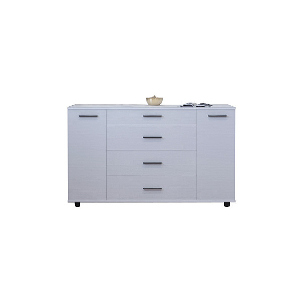 Комод для гостиной Бриз К-6 130х38х72.5 нимфея альба (ролики) Эверест