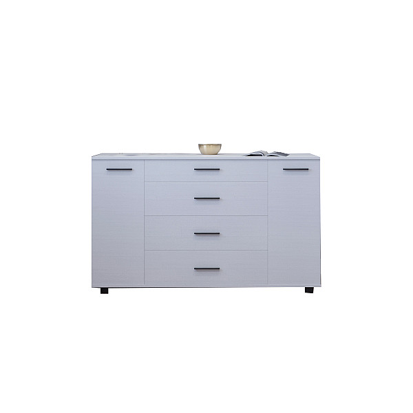 Комод для гостиной Бриз К-6 130х38х72.5 нимфея альба (телескопы) Эверест