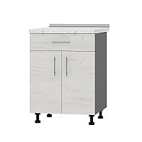 Кухонный модуль 1 ящик Оптима Низ Н75-600 Антрацит/Дуб Крафт Белый (без столешницы) 600х461х820 мм Эверест