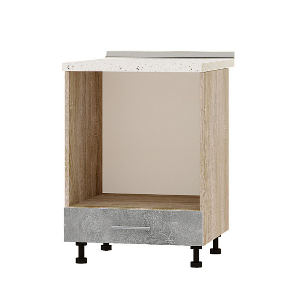 Кухонний модуль під духовку Оптима Ніз Н85-600 Дуб Сонома/Бетон (без стільниці) 600х461х820 мм Еверест