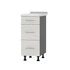 Кухонный модуль 3 ящика Оптима Низ Н87-350 Антрацит/Дуб Крафт Белый (без столешницы) 350х461х820 мм Эверест