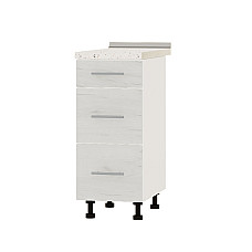 Кухонный модуль 3 ящика Оптима Низ Н87-350 Белый/Дуб Крафт Белый (без столешницы) 350х461х820 мм Эверест