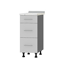 Кухонный модуль 3 ящика Оптима Низ Н87-350 Антрацит/Нимфея Альба (Белый) (без столешницы) 350х461х820 мм Эверест