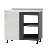 Кухонный модуль угловой Оптима Низ Н89-895 Антрацит/Дуб Крафт Белый (без столешницы) Эверест