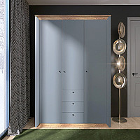 Шафа трехдверная Нордик-1400 Графит + Дуб крафт золотой Эверест