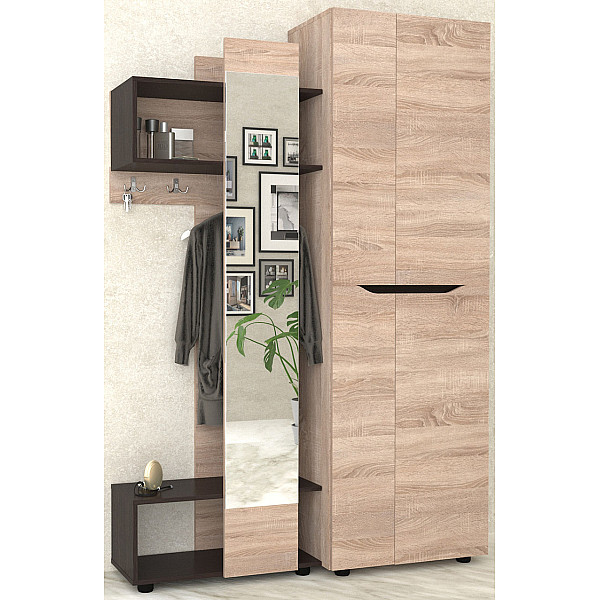 Передпокій Аякс 1350х376х2000 мм правостороння Дуб сонома / Венге магія 21906 Master-Form