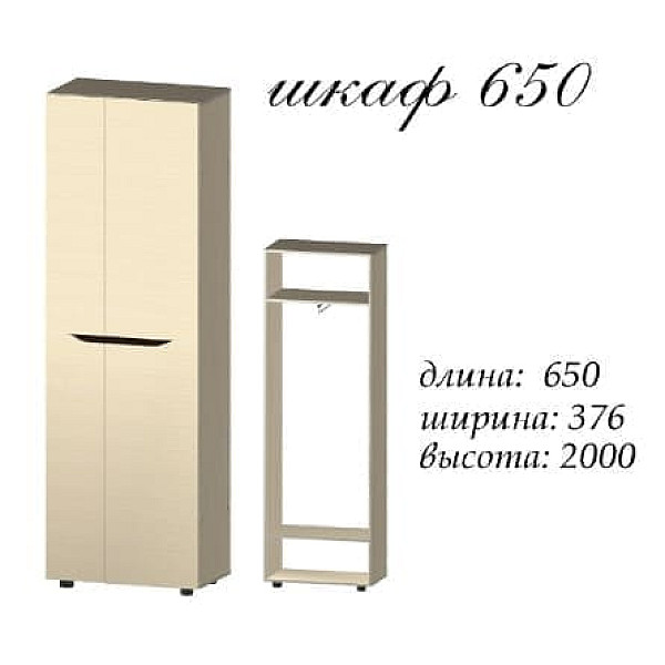Аякс Шкаф 650х376х2000 h 20998 Дуб крафт белый/венге магия Master-Form