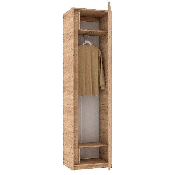 Шкаф Брайт с зеркалом 520 х 376 х 2000 h 20562 ДСП Дуб крафт золотой Master-Form