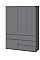 Шкаф с полками Брайт 1500х520х2000 левый Антрацит (31715) Master-Form