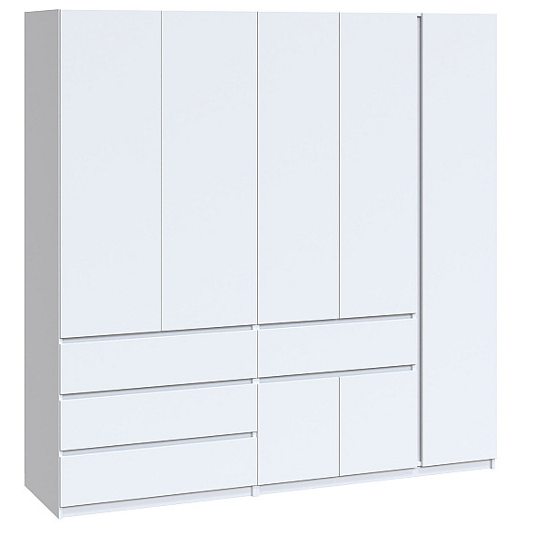 Шкаф с ящиками Брайт 2121х520х2000 мм правосторонний Белый (31581) Master-Form
