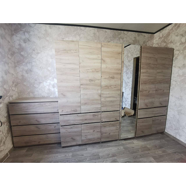 Шафа Брайт 1221 х 520 х 2000 h ДСП Дуб крафт сірий (телескопічні напрямні) (лівосторонній) 20458 Master-Form