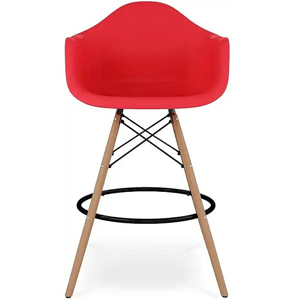 Стул барный высокий красный Тауэр Вуд Eames SDM Group