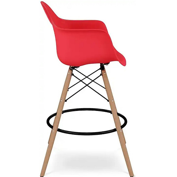 Стул барный высокий красный Тауэр Вуд Eames SDM Group