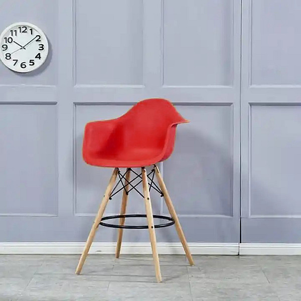 Стул барный высокий красный Тауэр Вуд Eames SDM Group