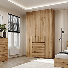 Шкаф распашной комбинированный с антресолью №1 Light 1600х2500х500 Дуб Эвок прибрежный Art In Head