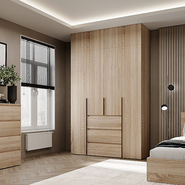 Шкаф распашной комбинированный с антресолью №1 Light 1600х2500х500 Дуб Сонома светлая Art In Head