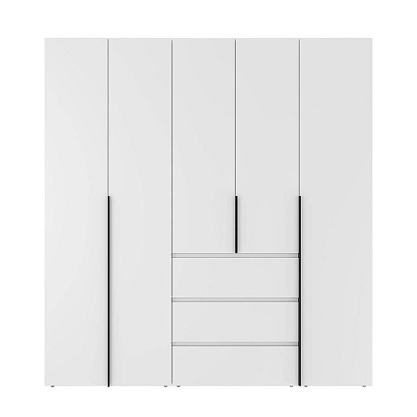 Шкаф распашной комбинированный с антресолью №4 Light 2000х2500х500 Белый бриллиант Art In Head