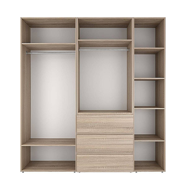 Шкаф распашной комбинированный с антресолью №4 Light 2000х2500х500 Дуб Сонома светлая Art In Head