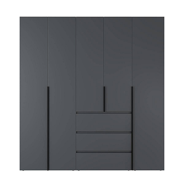 Шкаф распашной комбинированный с антресолью №4 Light 2000х2500х500 Графит серый Art In Head