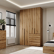 Шкаф распашной комбинированный с антресолью №5 Light 1600х2500х500 Дуб Эвок прибрежный Art In Head