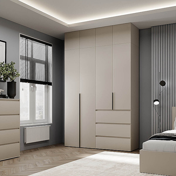 Шкаф распашной комбинированный с антресолью №5 Light 1600х2500х500 Кашемир Art In Head