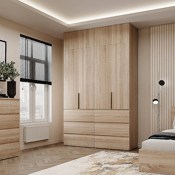 Шкаф распашный комбинированный с антресолью №10 Light 1600х2500х500 Дуб Сонома светлая Art In Head