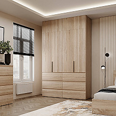 Шкаф распашной комбинированный с антресолью №10 Light 1600х2600х500 Дуб Сонома светлая Art In Head