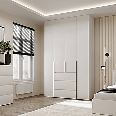 Шкаф распашной комбинированный с антресолью №1 Light 1600х2600х500 Белый бриллиант Art In Head
