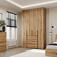 Шкаф распашной комбинированный с антресолью №1 Light 1600х2600х500 Дуб Эвок прибрежный Art In Head