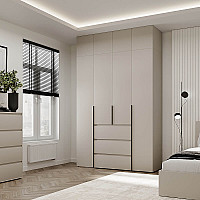 Шкаф распашной комбинированный с антресолью №1 Light 1600х2600х500 Кашемир Art In Head