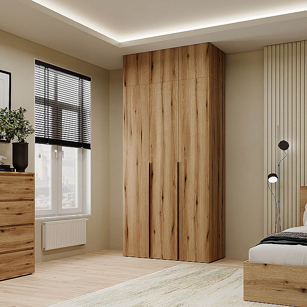 Шкаф распашной комбинированный с антресолью №12 Light 1200х2600х500 Дуб Эвок прибрежный Art In Head