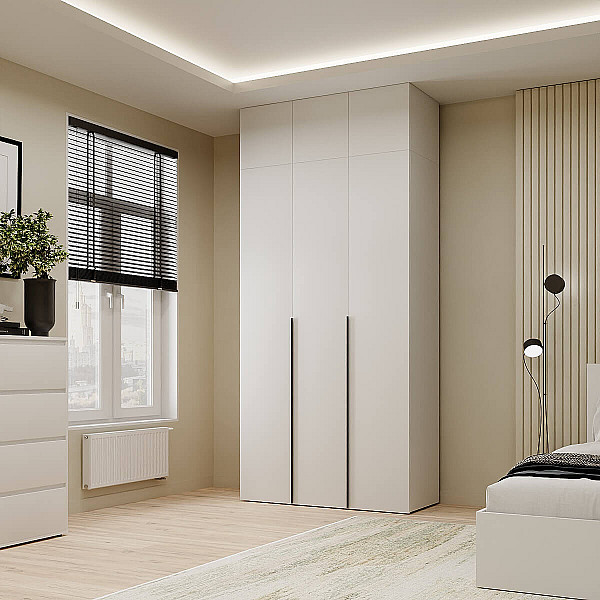 Шкаф распашной комбинированный с антресолью №12 Light 1200х2600х500 Белый бриллиант Art In Head