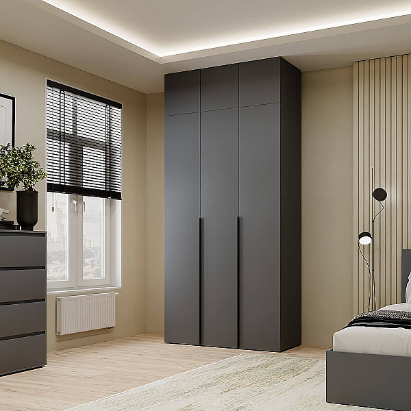 Шкаф распашной комбинированный с антресолью №12 Light 1200х2500х500 Графит серый Art In Head