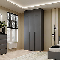 Шкаф распашной комбинированный с антресолью №12 Light 1200х2600х500 Графит серый Art In Head