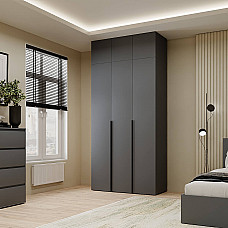 Шкаф распашной комбинированный с антресолью №12 Light 1200х2600х500 Графит серый Art In Head