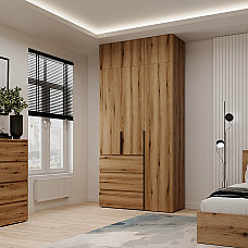Шкаф распашной комбинированный с антресолью №2 Light 1200х2500х500 Дуб Эвок прибрежный Art In Head