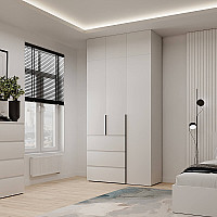 Шкаф распашной комбинированный с антресолью №2 Light 1200х2600х500 Белый бриллиант Art In Head