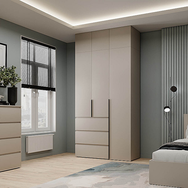 Шкаф распашной комбинированный с антресолью №2 Light 1200х2600х500 Кашемир Art In Head