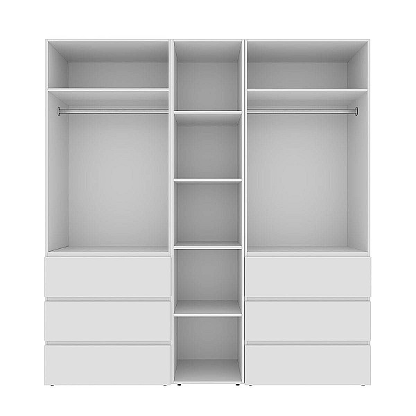 Шкаф распашной комбинированный с антресолью №3 Light 2000х2600х500 Белый бриллиант Art In Head