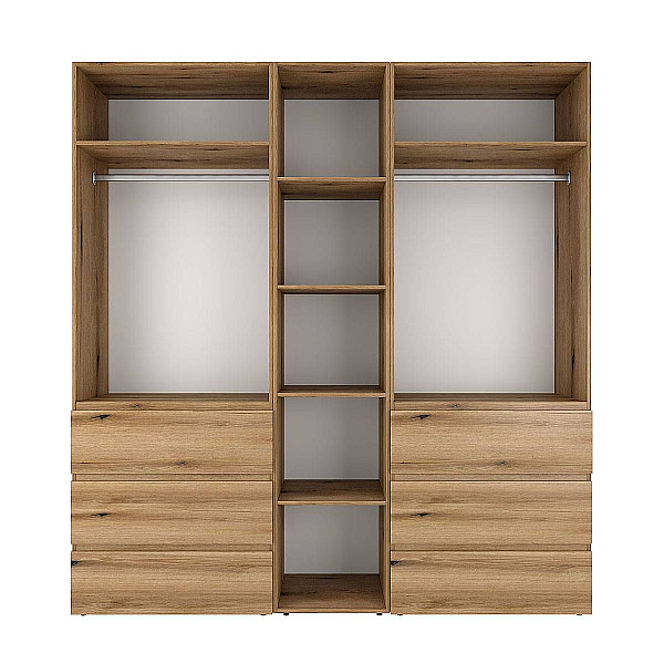 Шкаф распашной комбинированный с антресолью №3 Light 2000х2600х500 Дуб Эвок прибрежный Art In Head