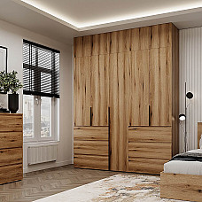 Шкаф распашной комбинированный с антресолью №3 Light 2000х2600х500 Дуб Эвок прибрежный Art In Head