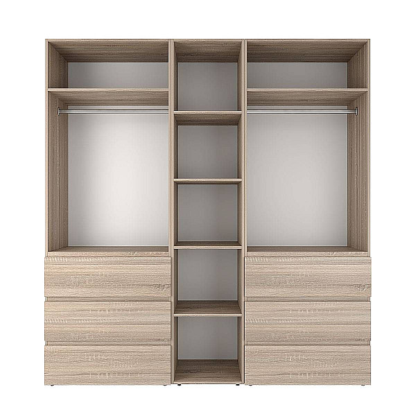 Шкаф распашной комбинированный с антресолью №3 Light 2000х2600х500 Дуб Сонома светлая Art In Head
